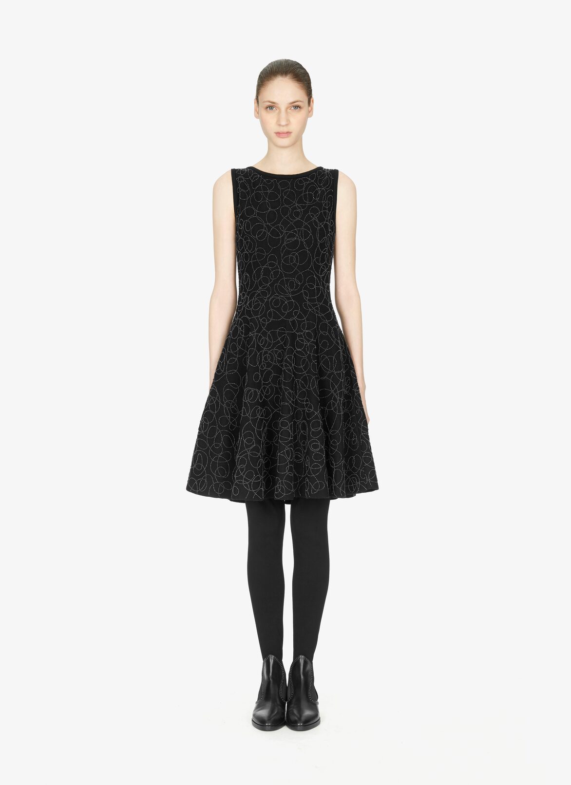 SLEEVELESS DRESS RAINBOW LAINE BRODE BLACK ALAÏA BLACK SLEEVELESS DRESS RAINBOW LAINE BRODE BLACK